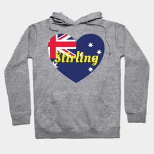 Stirling WA Australia Australian Flag Heart Hoodie